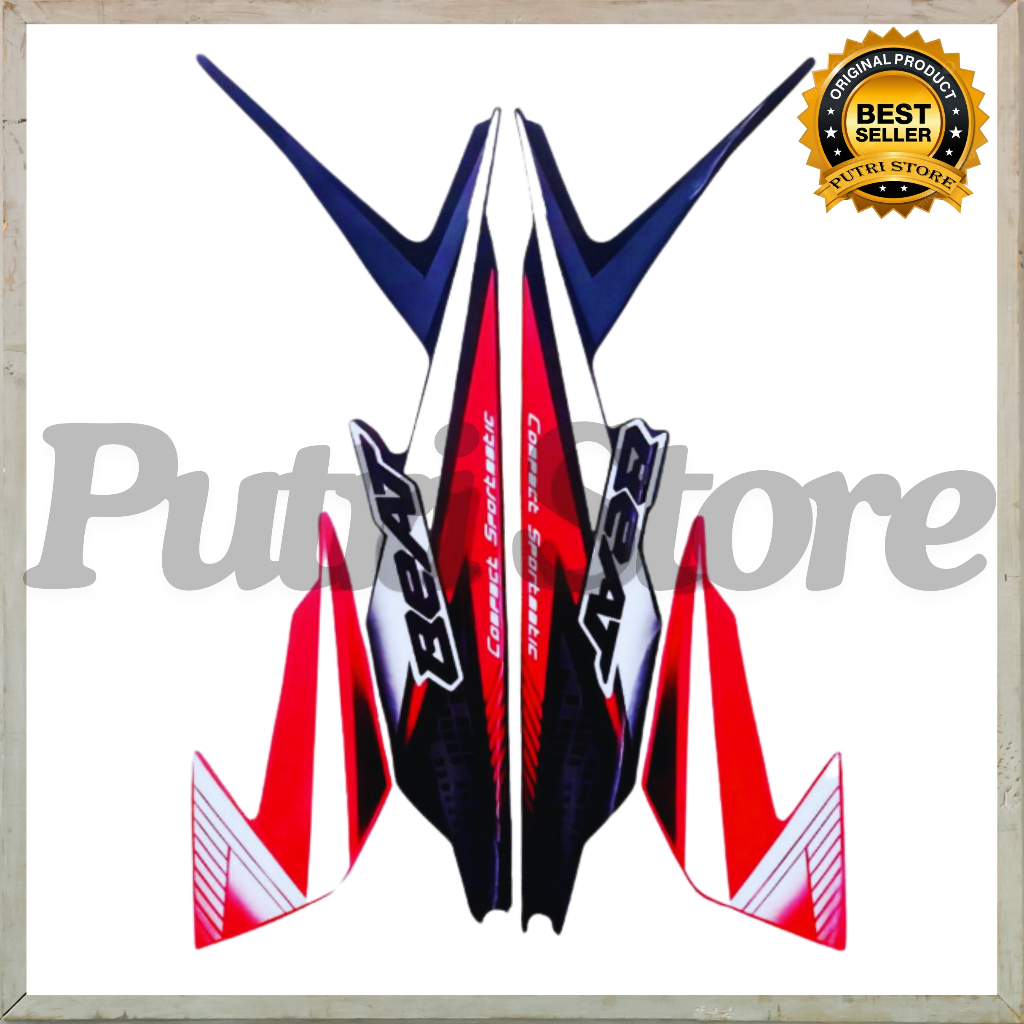 Stiker Striping Honda Beat 2020 Merah Putih Eco Esp Cbs All Warna List body motor beat 2020