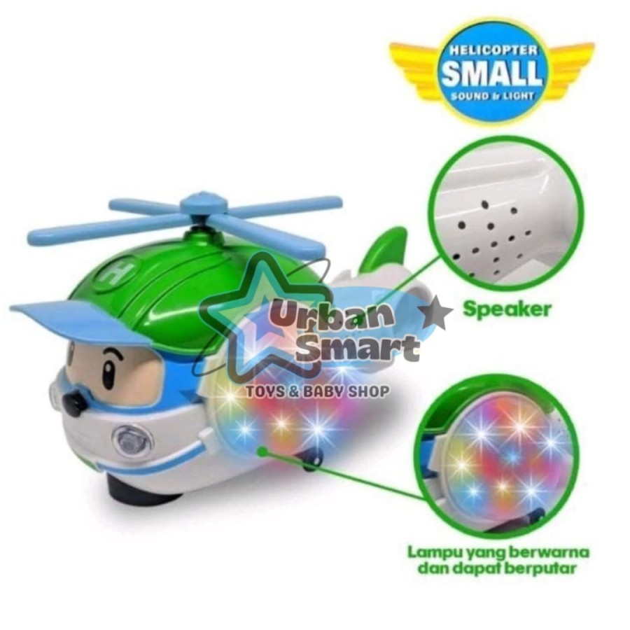 Mainan Anak Helicopter Small Poli Bump & Go with Music and Light