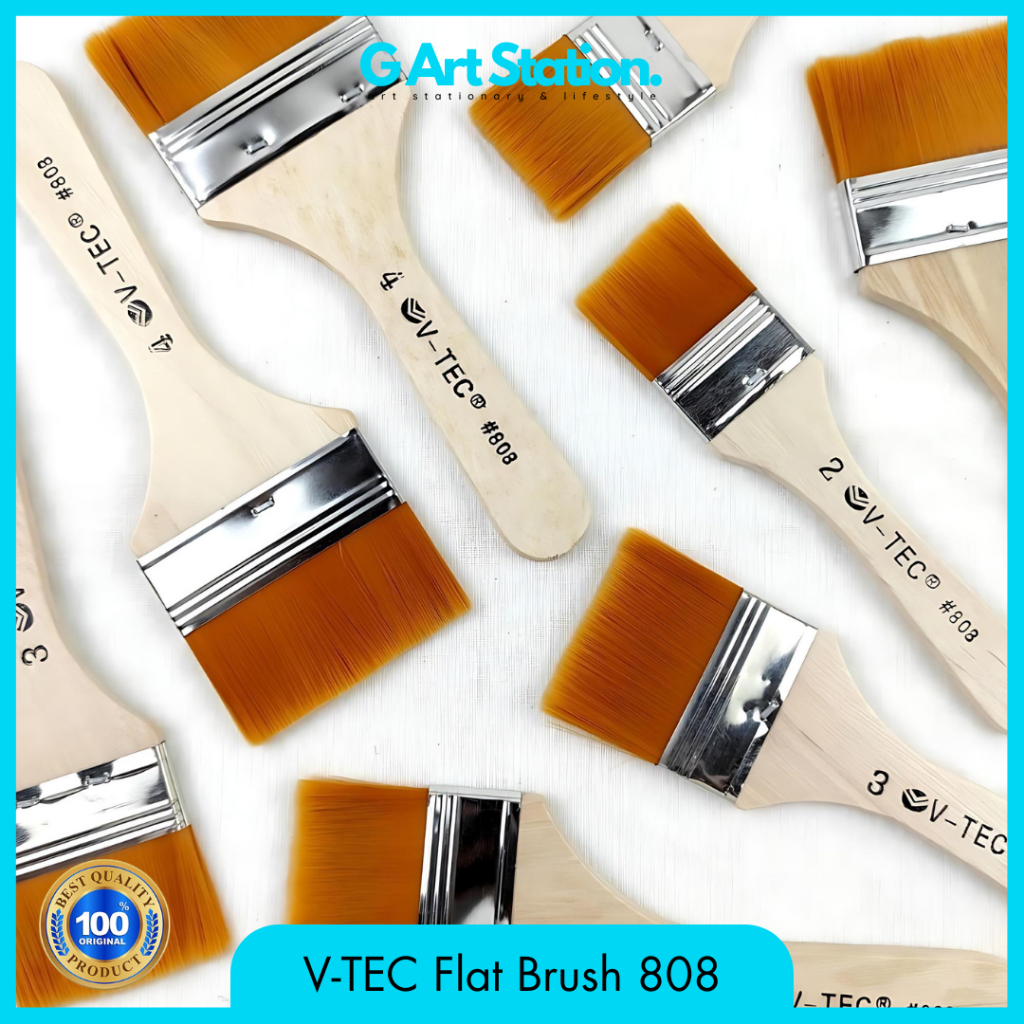 

V-TEC Brush Flat Type 808 / Kuas Lukis Flat