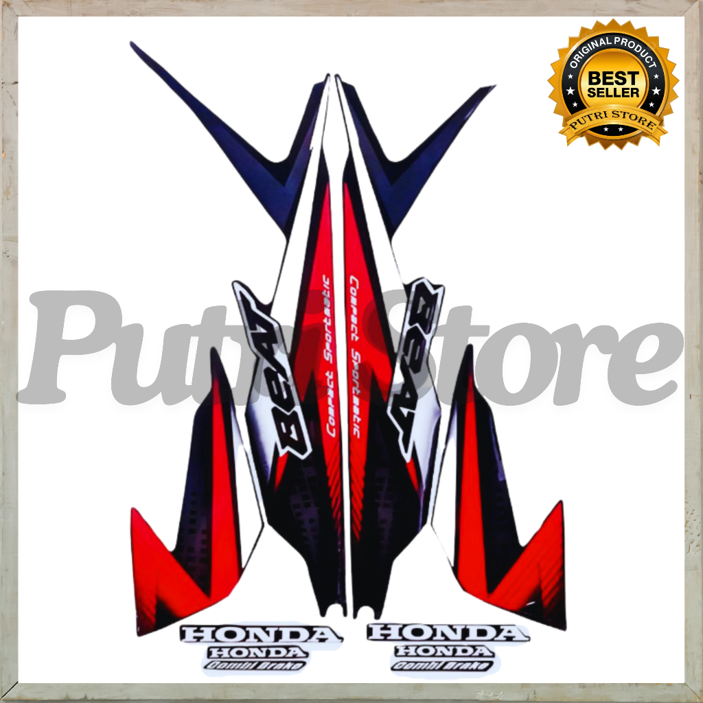Stiker Striping Honda Beat 2020 Hitam Merah Eco Esp Cbs All Warna List body motor beat 2020