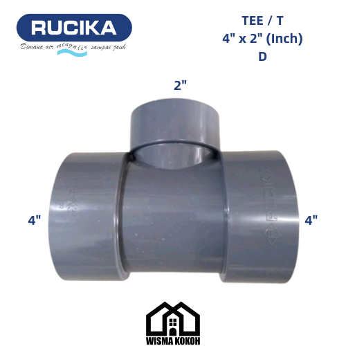 RUCIKA T / TEE PVC 4" X 2" (Inch) D