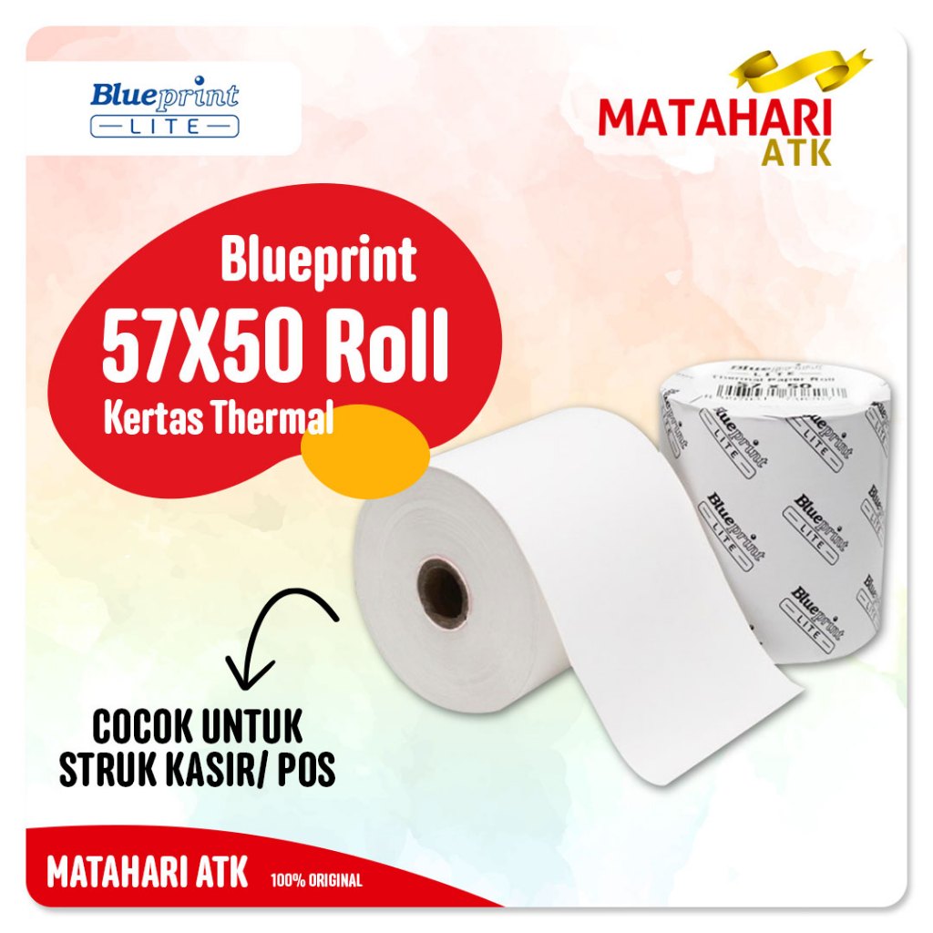 

57x50 ROLL Kertas Thermal Kertas Kasir Kertas Struk PPOB BLUEPRINT Lite