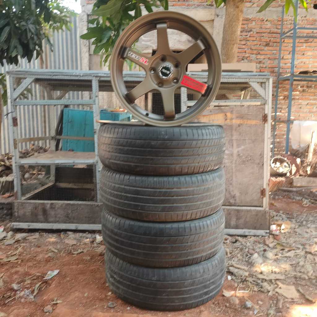 ( PROMO) PAKET 1 SET VELG BARU Ban Second TE37 SL R17 H5 vcd 114 lbr 7 rt ET 35 Wrn Bronze