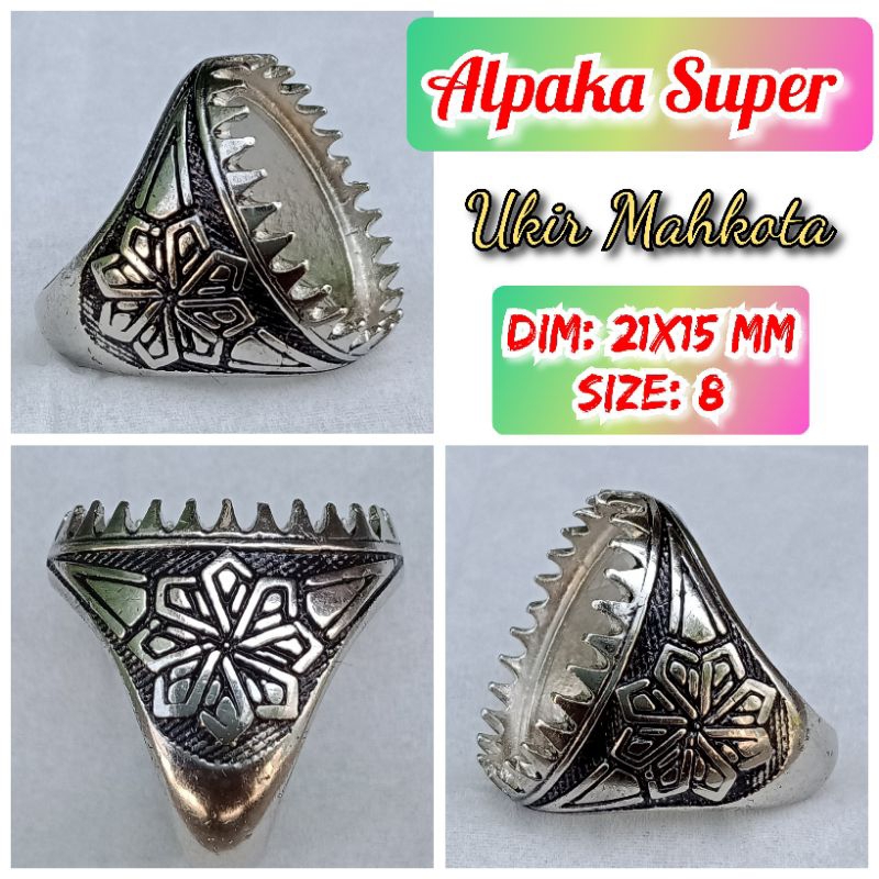 Emban batu akik alpaka super ukir mahkota.77