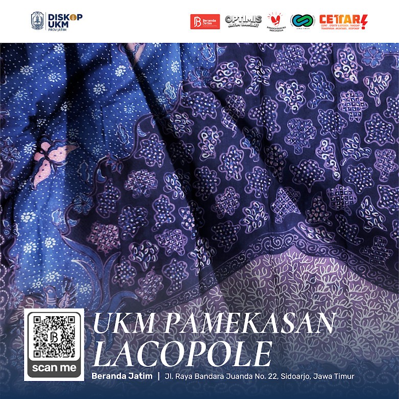 Kain Batik Motif Kupu - Kupu - Biru & ungu tua