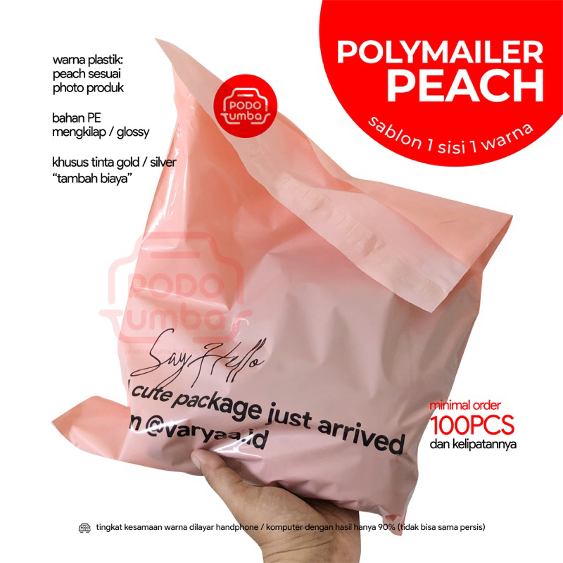 Sablon Plastik Polymailer Peach