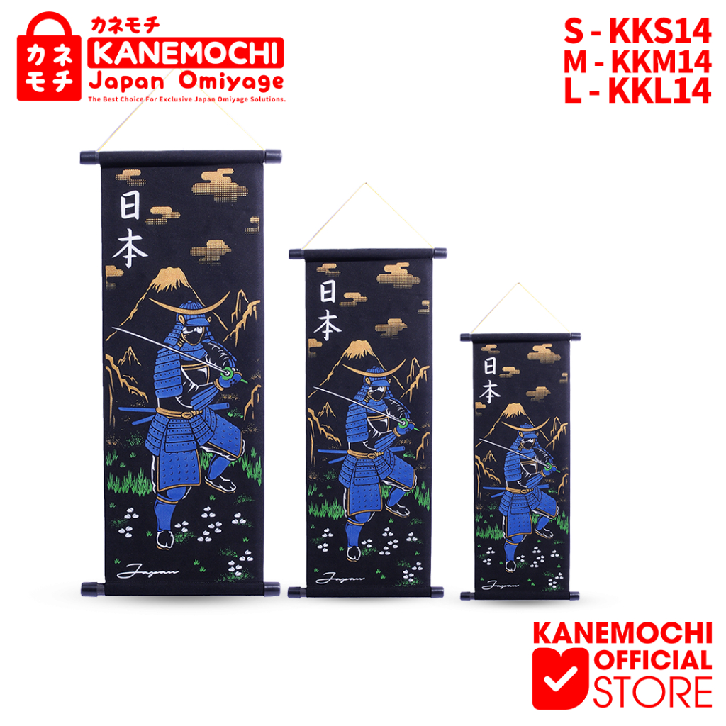 KANEMOCHI KAKEJIKU BLUE SAMURAI JAPAN - HIASAN DINDING KHAS JEPANG MOTIF BLUE SAMURAI JAPAN-DEKORASI
