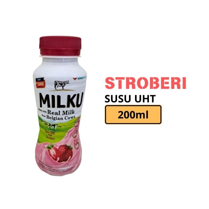 

⚠️VALITHASTORE⚠️ WINGSFOOD MILKU SUSU UHT RASA STROBERI 200ML