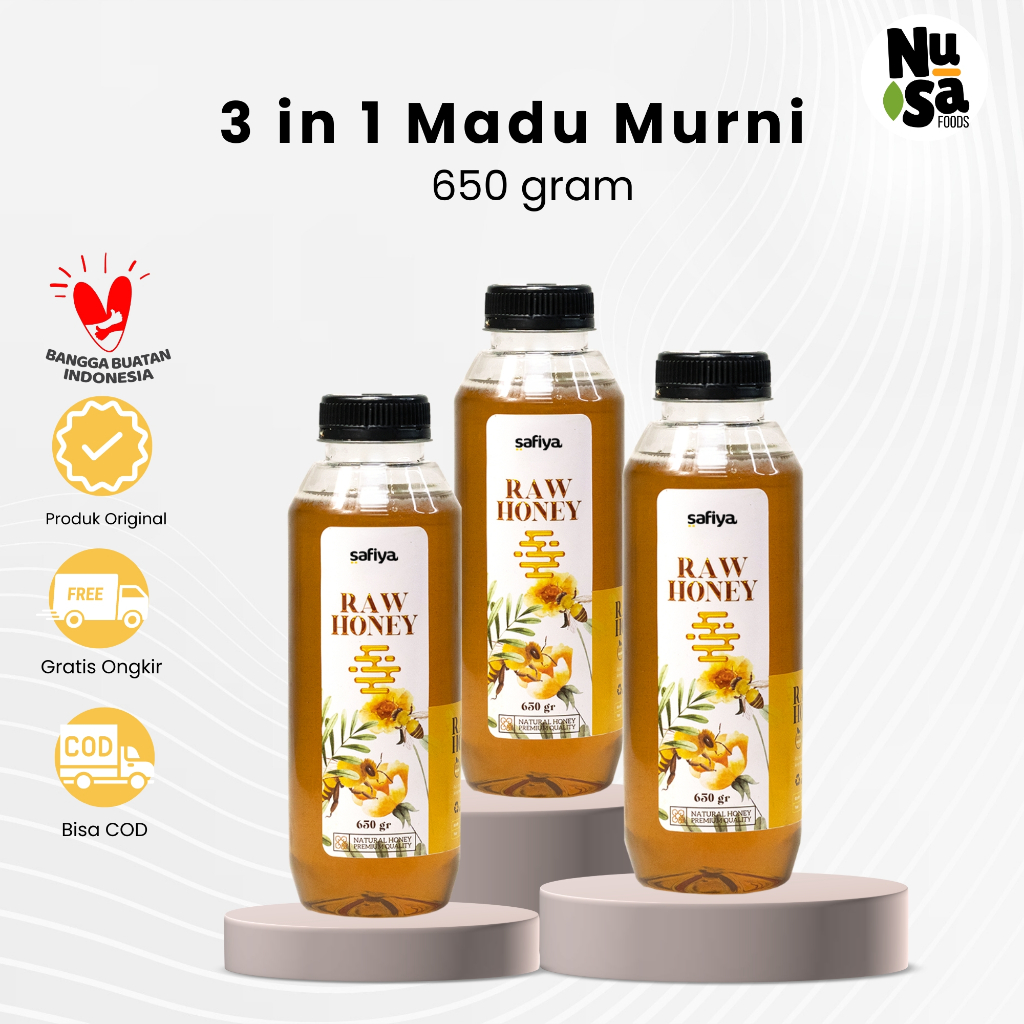 

[ Paket Hemat 3 Botol ] Madu Murni Safiya Raw Honey Herbal Asli 100% Original