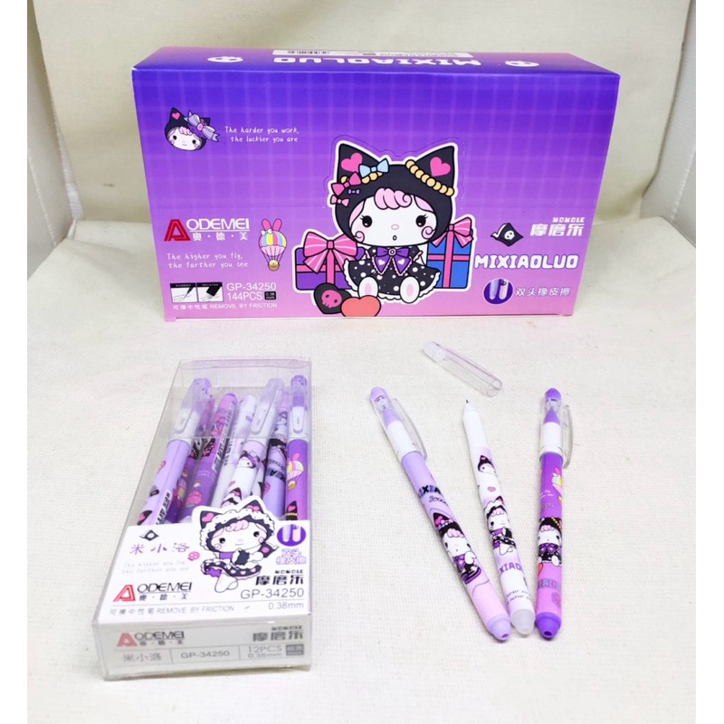 

( 12.pcs ) PULPEN KARAKTER BISA DIHAPUS ODEMEI / ERASABLE PEN AODEMEI