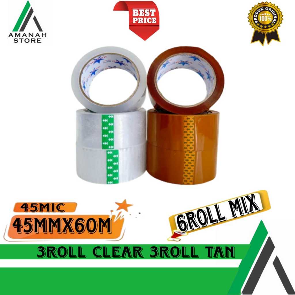 

Isolasi Lakban OPP Bening&Coklat Uk (45mm*60m)