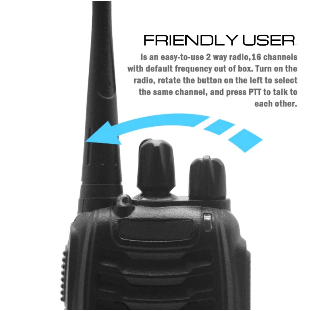 Jarak Jauh 2 Units Walkie Talkie 10kmMax 2800mAH HT Handy Talky Waterproof Portable Walkie Talkie