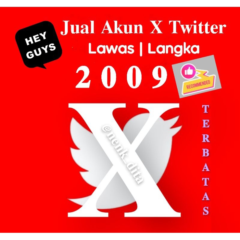 Akun 𝐗 Twitter | Tahun 2009 | 𝙗𝙚𝙧-𝙛𝙤𝙡𝙡𝙤𝙬𝙚𝙧𝙨 0~4𝗞 | Lawas | Langka (Cek Variasi)