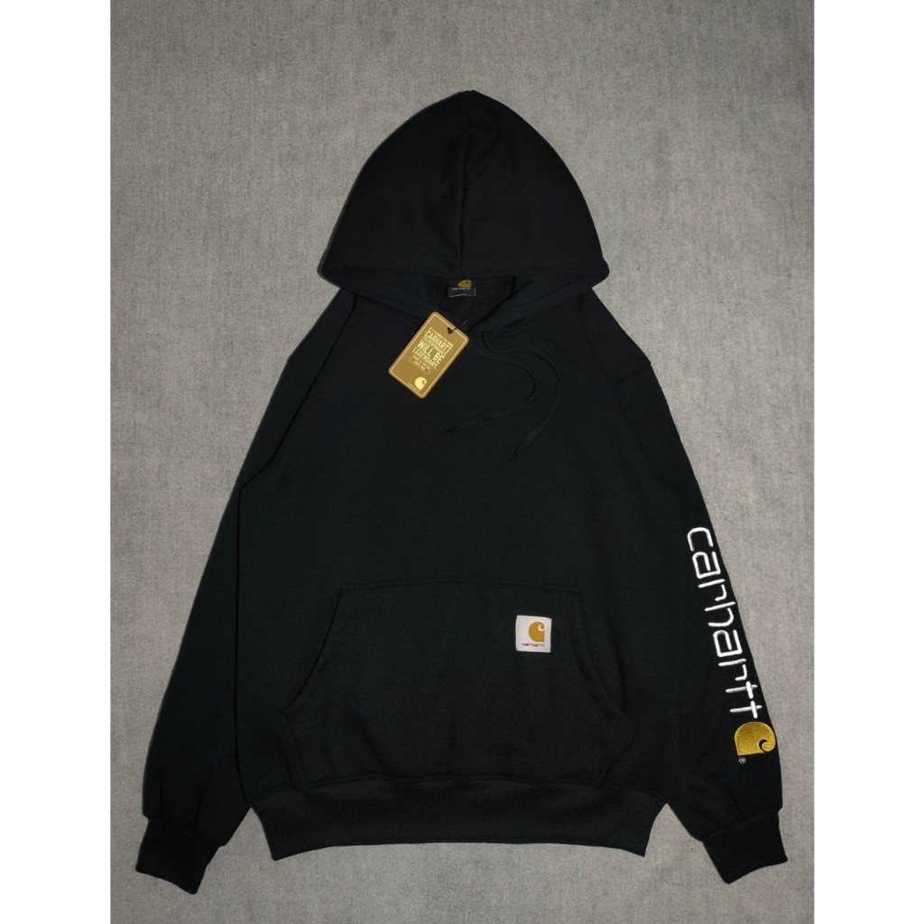 HOODIE CARHARTT HITAM BORDIR TANGAN FULLTAG II JAKET SWEATER HODDIE SWEETER SWETER SUWITER HODIE SWI