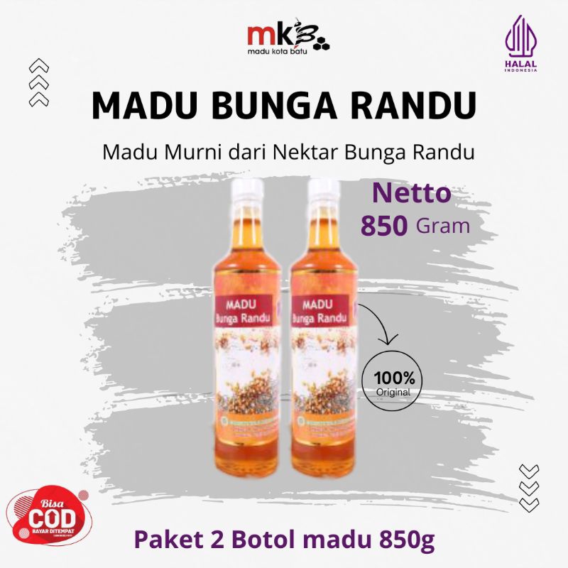 

Madu Kota Batu | Paket 2 Botol 850g Madu Asli Murni Nektar Bunga Randu