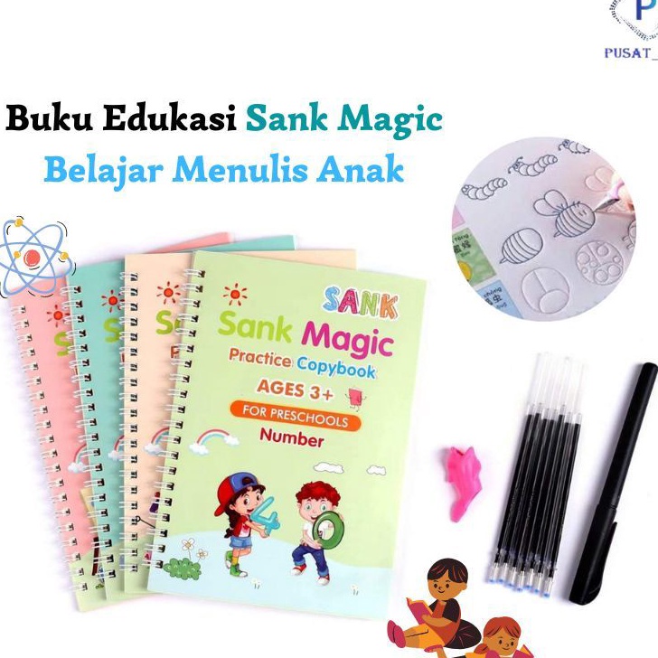 

PROMO AWAL TAHUN sank magic book set 4 book pulpenrefill buku menggambar menulis dan berhitung