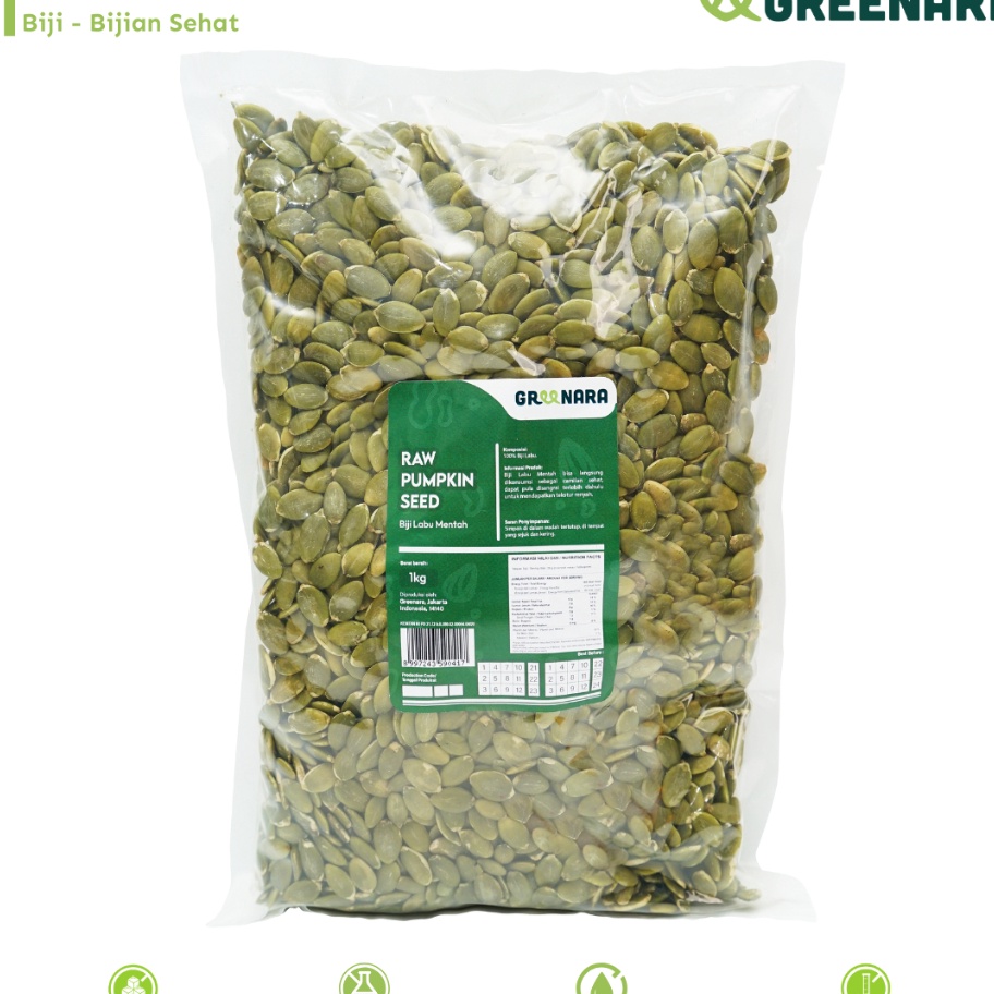 

KELUARAN TERBARU Greenara Biji Labu Mentah 1Kg Raw Pumpkin Seed