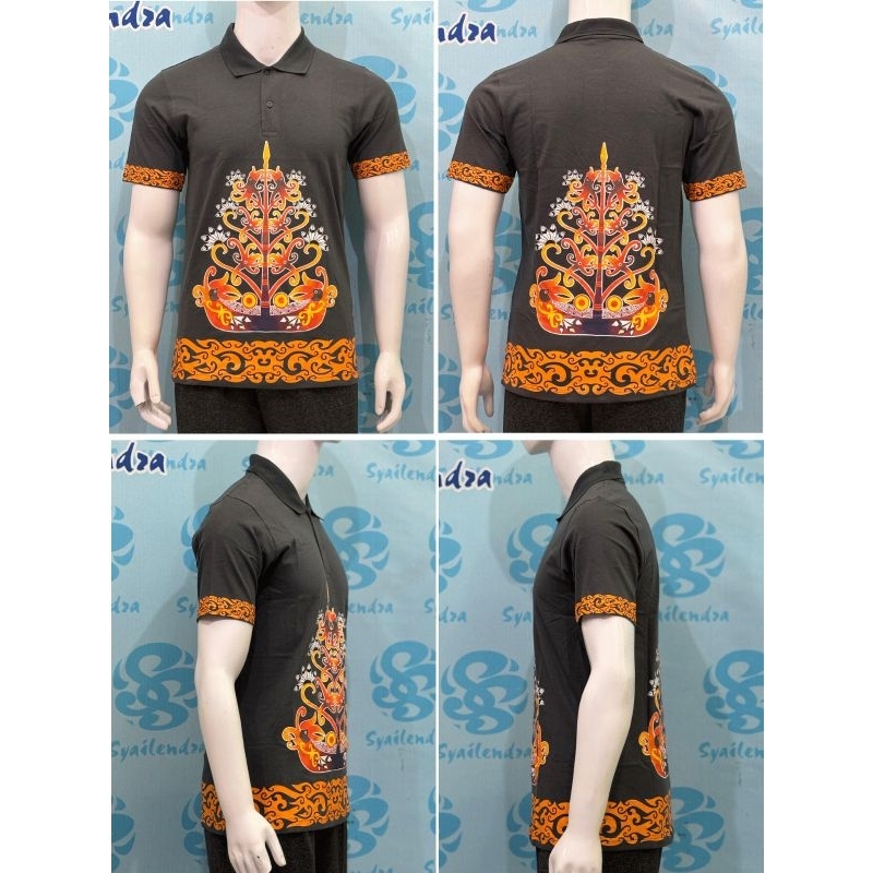 Kaos POLO motif DAYAK/polo batik dayak premium/kaos motif dayak kalteng/kaos kerah motif dayak/polo 