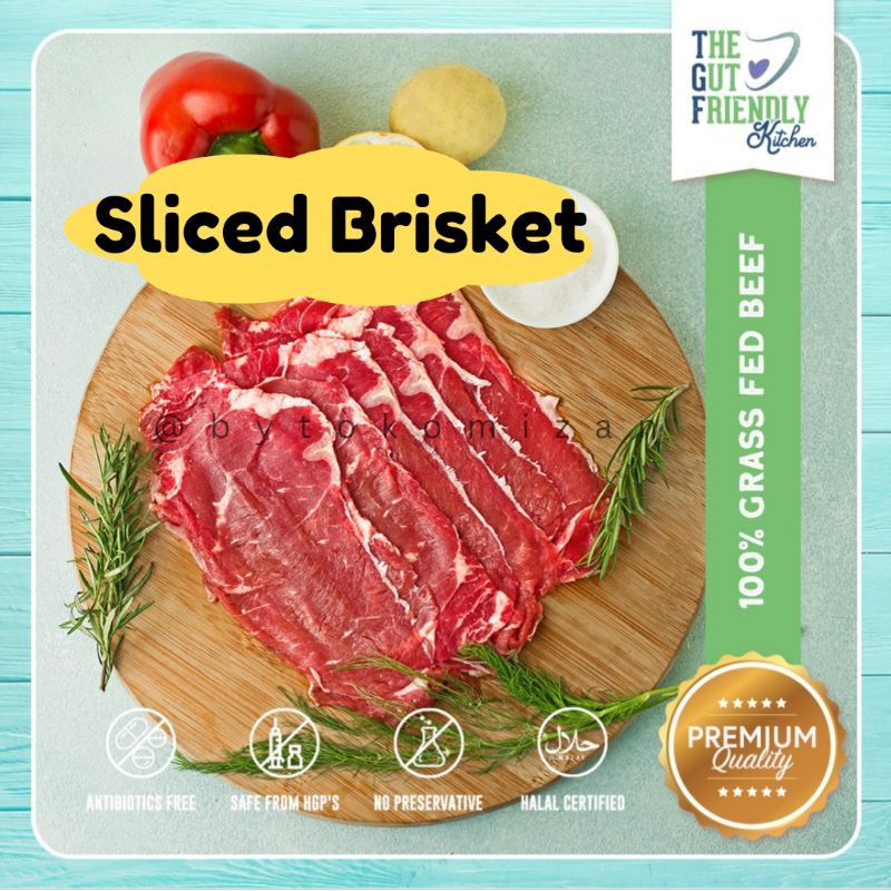 

Sliced Beef Grassfed organic pilih varian Shortplate Brisket Black Angus