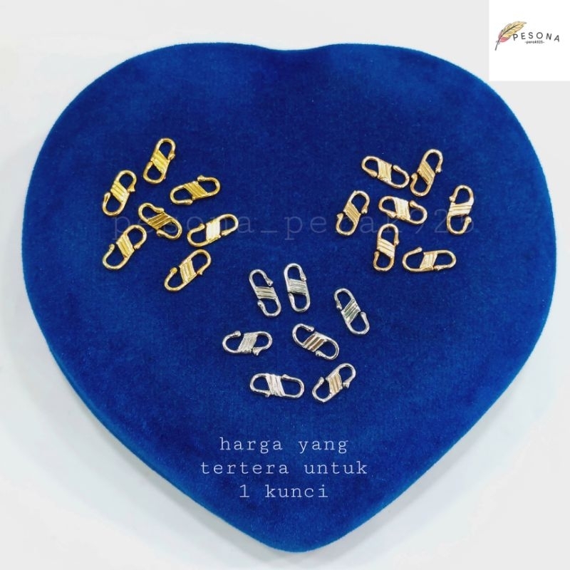 Kaitan S, Kokot kaitan Kalung/Kaitan Gelang/ Perak Silver 925 Lapis Emas