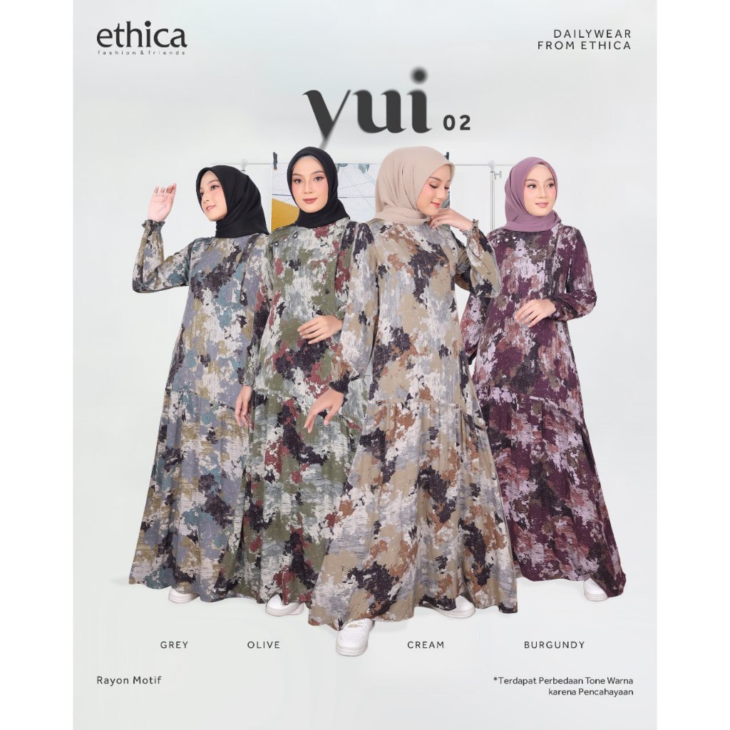 Ethica Yui 02 Mat Rayon Motif Gamis Daily Terbaru