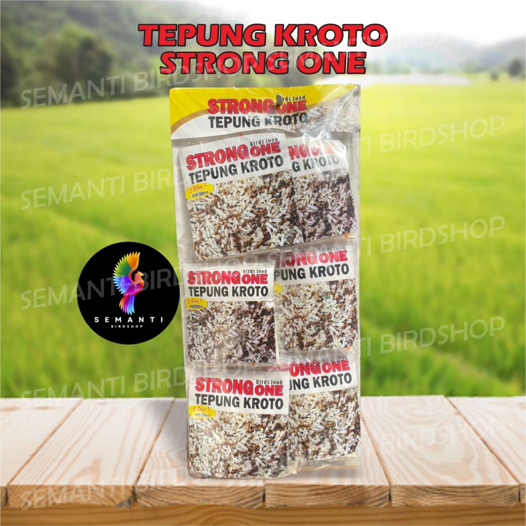 TEPUNG KROTO STRONG ONE 1 RENTENG ASINAN TAMBAHAN KALSIUM PAKAN MAKANAN BURUNG TERNAK MURAI KENARI