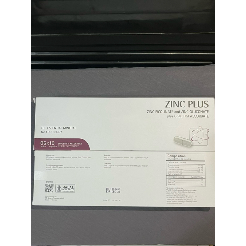 Zinc plus Strip /Box Tablet suplemen zinc merdakan jerawat