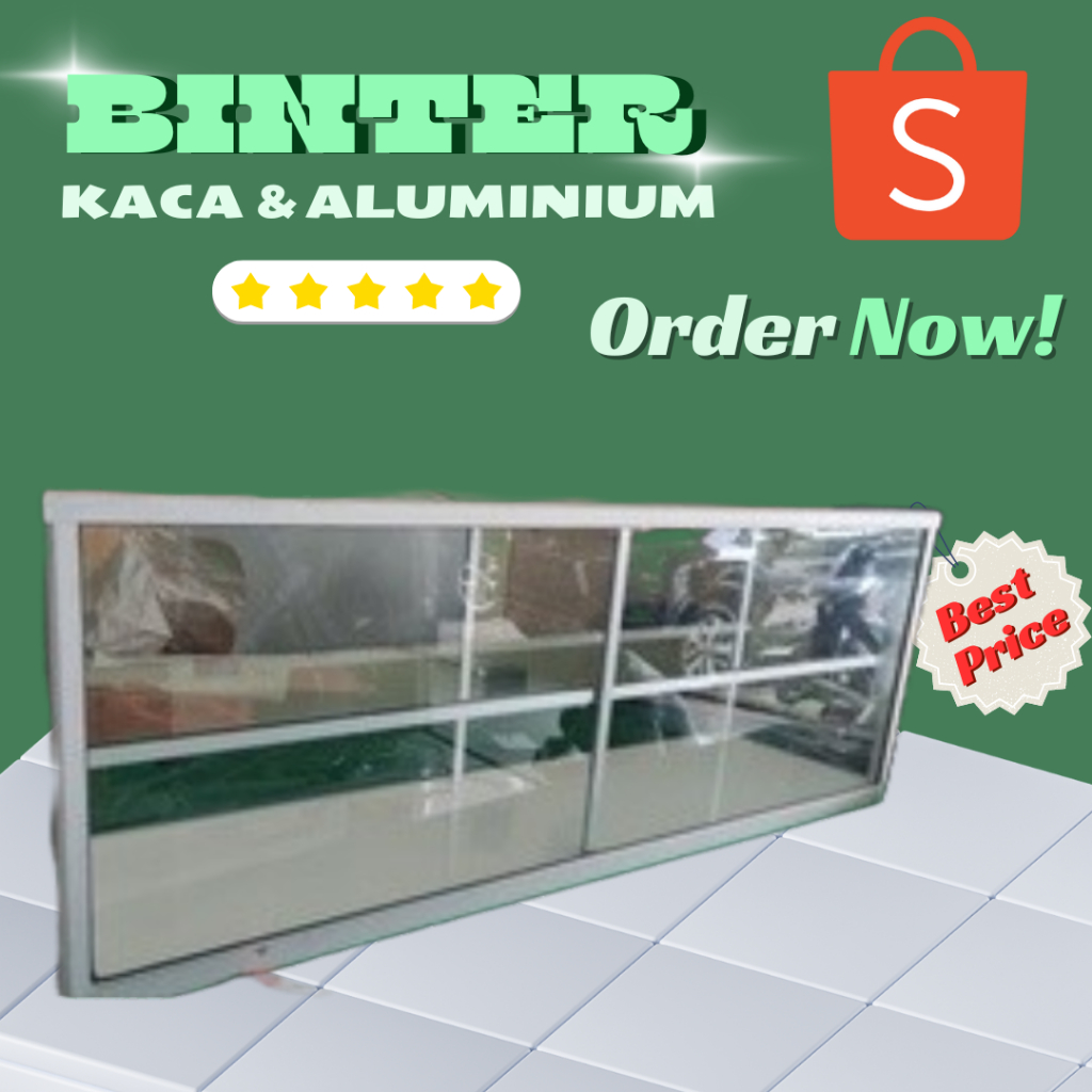 etalase kaca full 5mm p.150cm l.40cm t.55cm