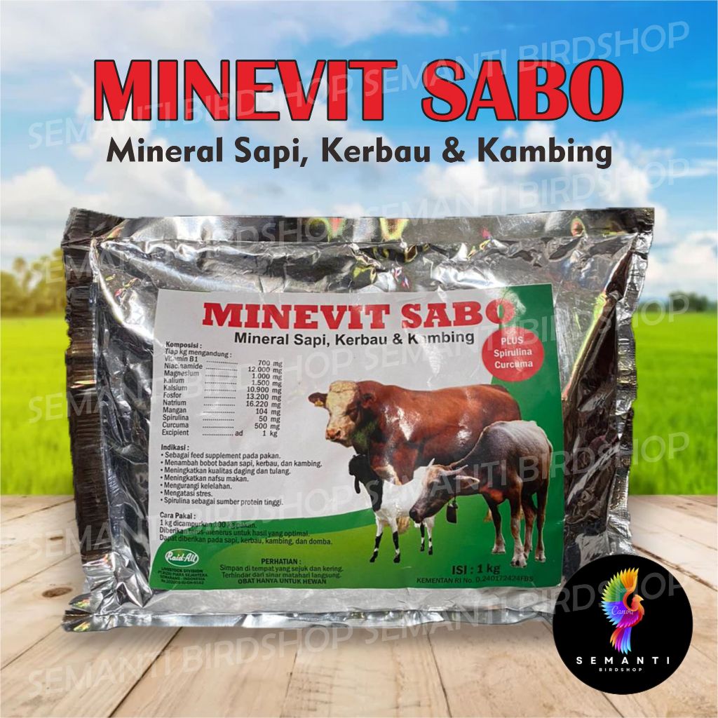 JUALMINEVIT SABO MINERAL SAPI KAMBING 1 KG RAID-ALL OBAT VITAMIN MENCUKUPI KEBUTUHAN VITAMIN MINERAL