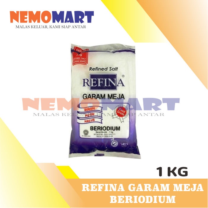 

GARAM MEJA BERYODIUM REFINA MURNI 1 KG KILO KILOGRAM GRAM REFINED SALT YODIUM 1KG 1KILO 1KILOGRAM