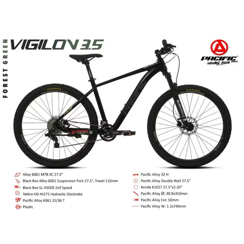 Sepeda MTB 27.5 Pacific Vigilon 3.5 Alloy Murah Berkualitas / Sepeda Gunung Pacific Vigilon 3.5 Mura
