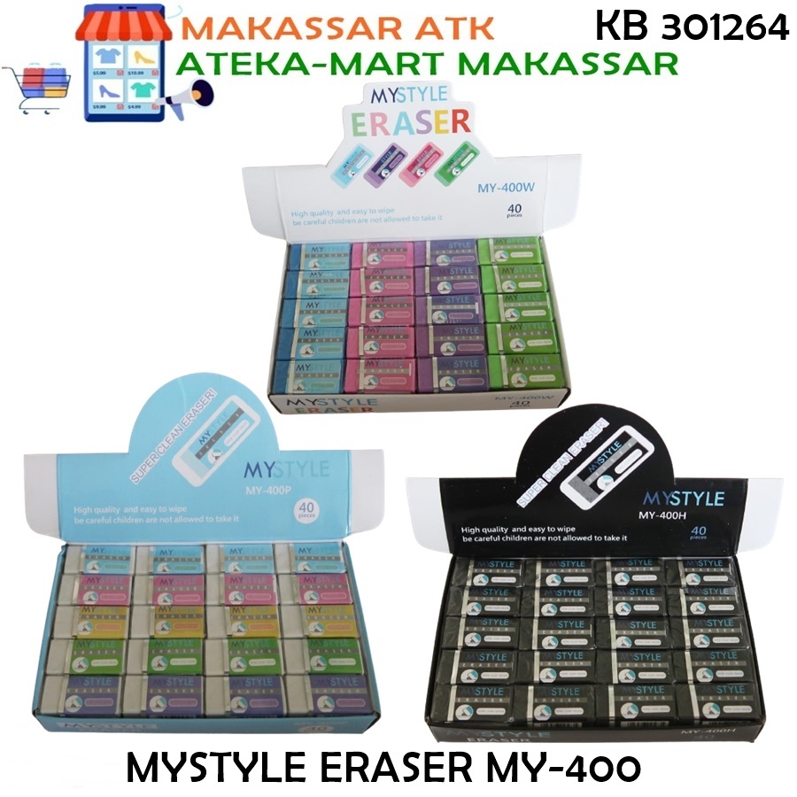 

[PAK/40PCS] MYSTYLE ERASER MY-400W MY-400P MY-400H