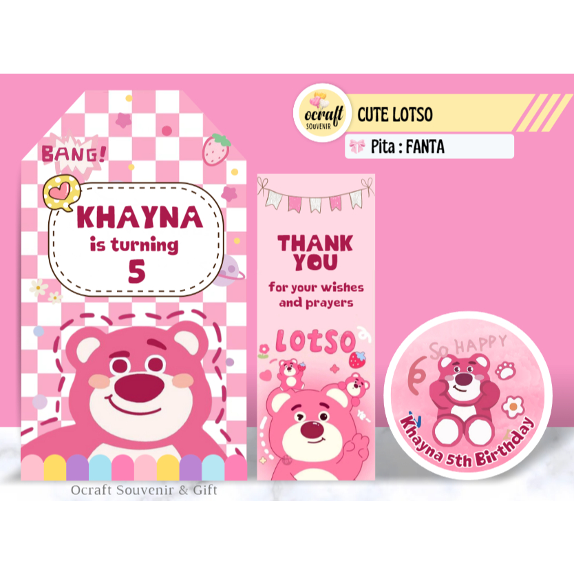 

Ocraft HANGTAG PITA SOUVENIR ULTAH PROSES CEPAT CUSTOM DESAIN LOTSO