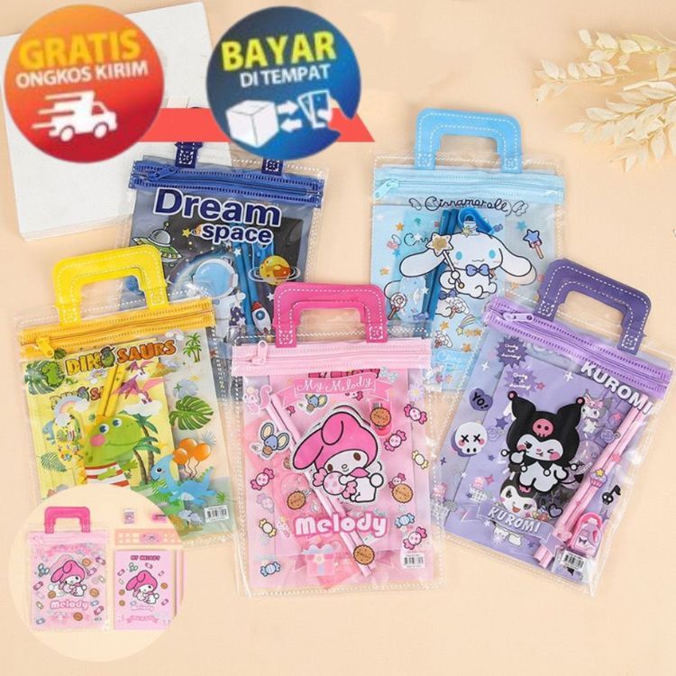 

SANDBOX - KP202 ALAT TULIS SATU SET 6 IN 1 SET STATIONARY SEKOLAH KARAKTER KARTUN KUROMI MURAH LUCU POUCH HADIAH ANAK SANRIO