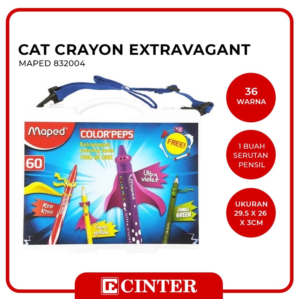 

MAPED - [FREE GIFT] COLOUR PEPS / CRAYON / CAT CRAYON 60 WARNA EXTRAVAGANT 832004