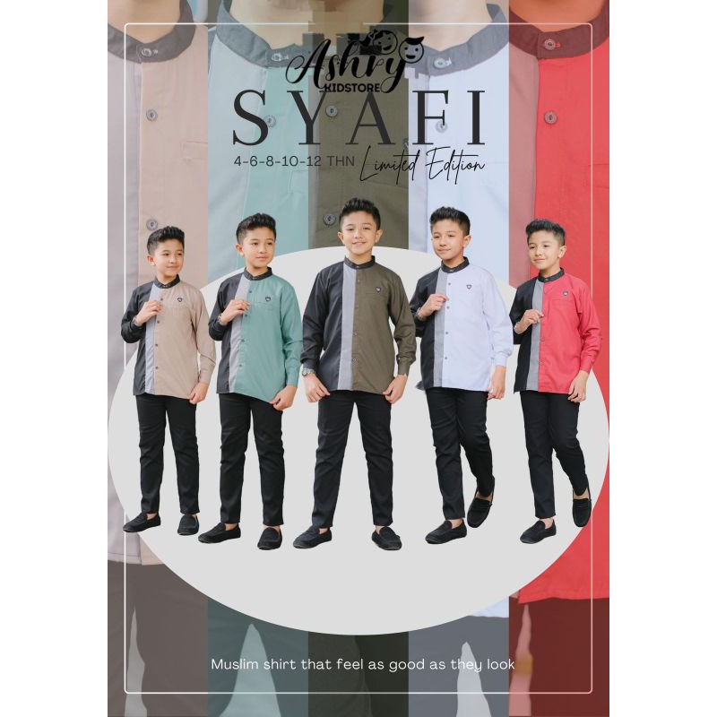 ASHRY KIDSTORE #Koko Syafi Setelan Koko Anak Panjang Celana Chinos