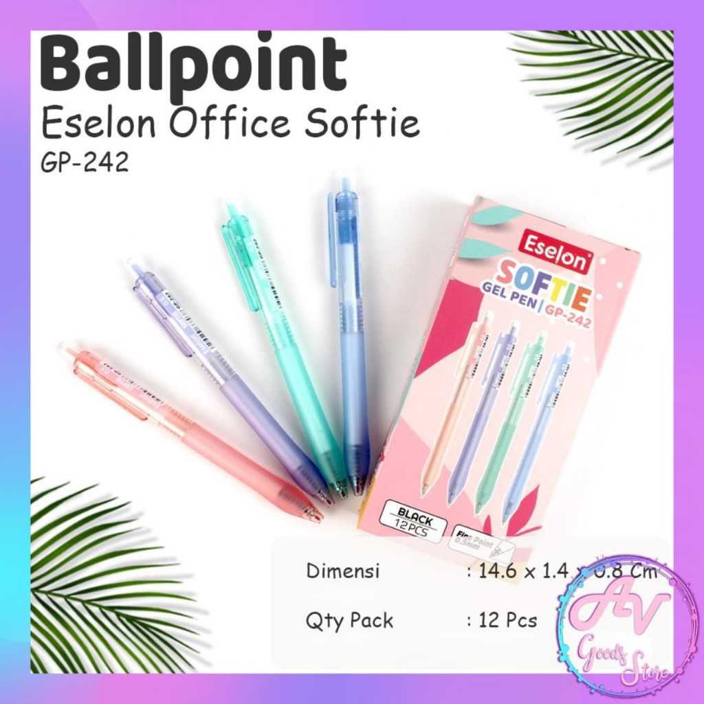 

Ballpoint Cetek Eselon Softie GP242 (12pcs) / 1Lusin Pulpen Gel Office 0.5mm