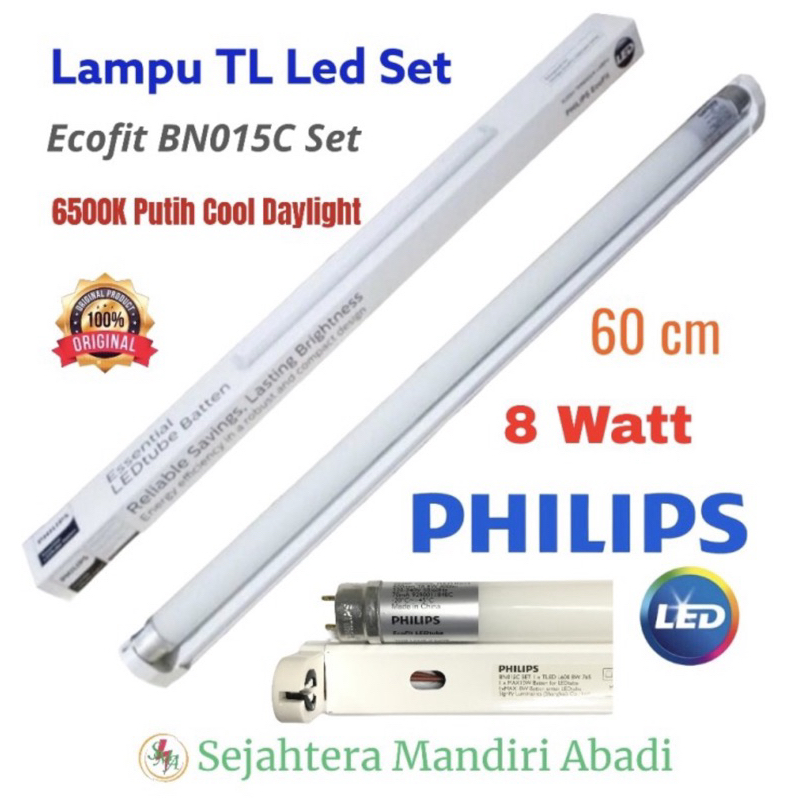 BN015C Set 1xTL LED 8 Watt Philips 60 cm TL LED Set Ecofit