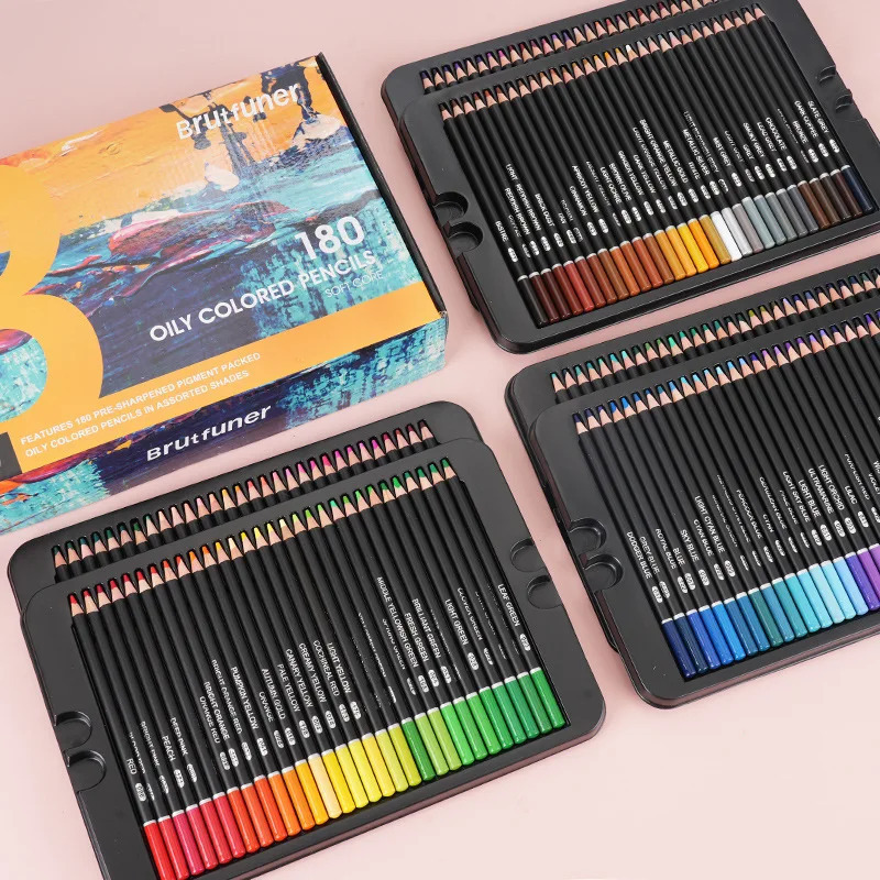 

Brutfuner Colors Professional Wood soft lead 3.8 mm Oil Colored Pencils Set For Drawing Sketch School Art Supplies