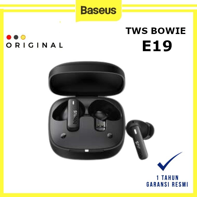 Baseus Bowie E19 True Wireless Earphones Cluster Black - BASEUS ORIGINAL ( CODE 10030 ) / TWS BOWIE 