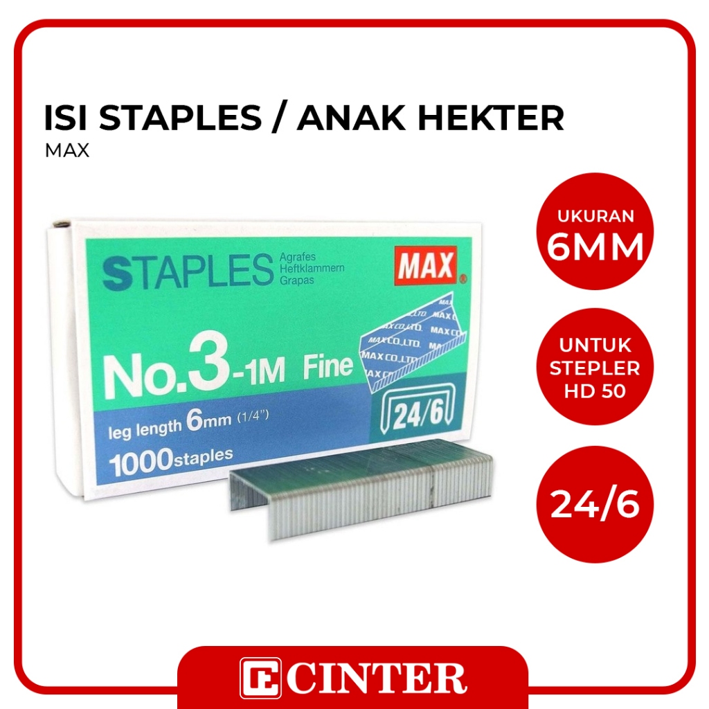 

MAX - ISI STAPLES / ANAK HEKTER / REFIL STAPLES NO.3 (24/6)