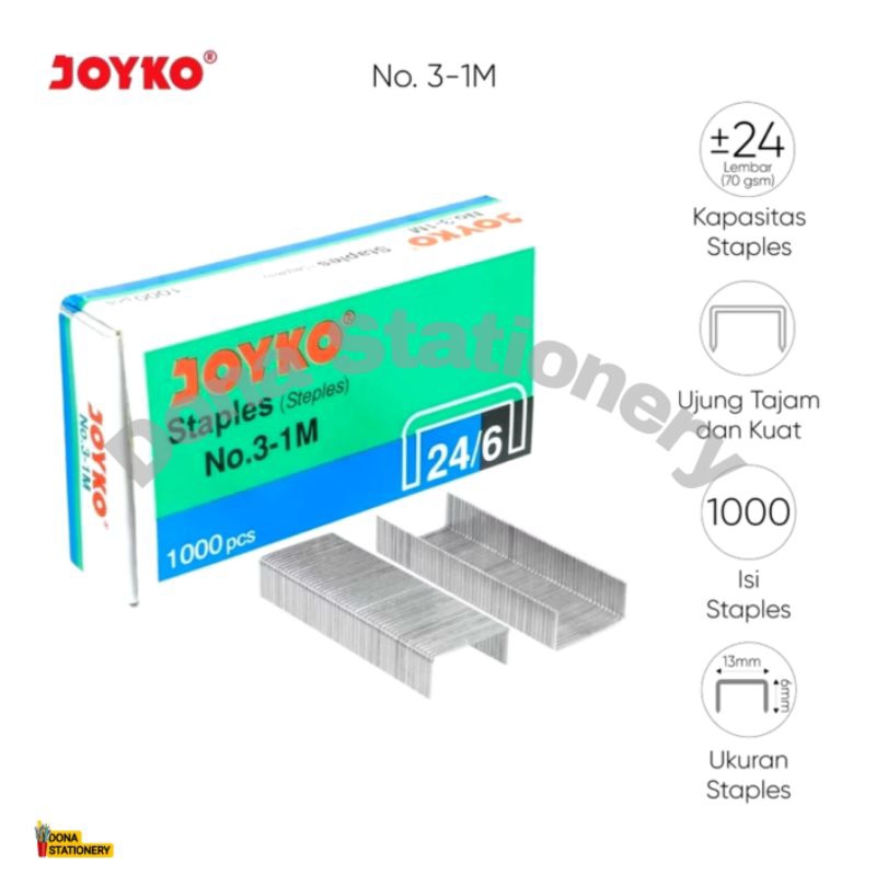 

Refill/Isi Stapler/ Staples Max/ Staples Joyko 3-1M (1 Box Isi 20Pcs)