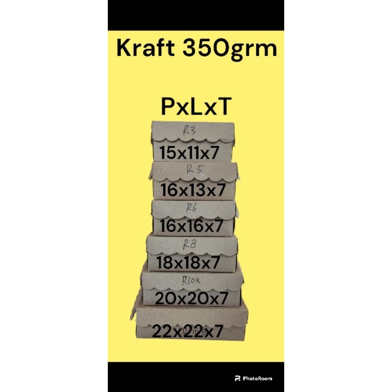 Kardus Kraft / Kardus makanan / Kardus kue / Bungkus nasi kotak / kardus coklat // Tebal : 350grm