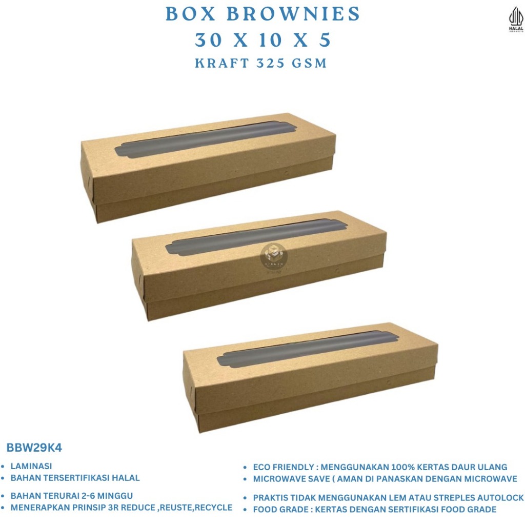 Dus Brownies Bomboloni 30x10 Dus Kue Dus Brownies 30x10 Box Kaca (BBW29K4)