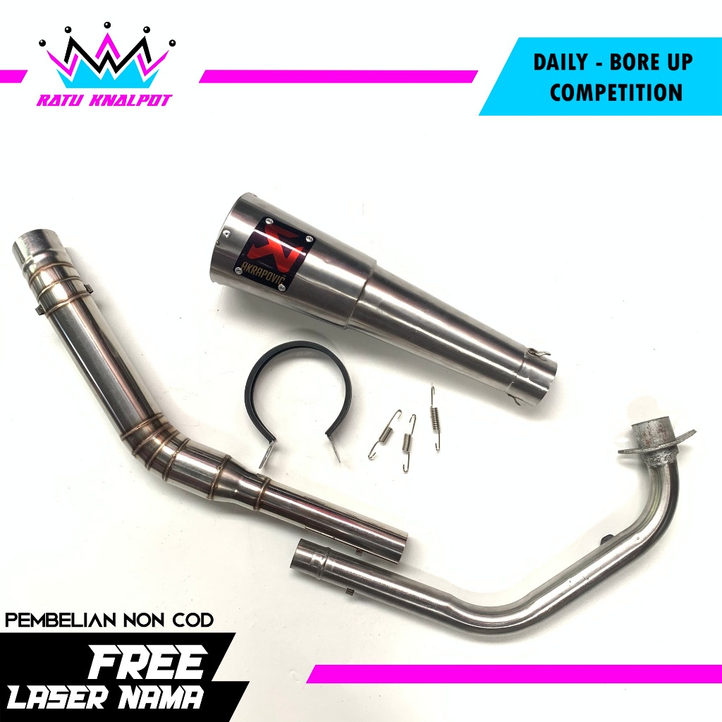 KNALPOT RACING AKRAPOVIC GLAS TITAN VIXION DLL