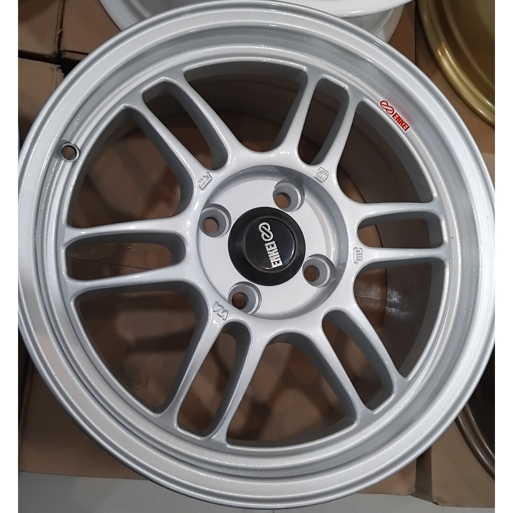 VELG RACING ROSSI PREMA WARNA ARTIC SILVER RING 15 LEBAR 7.0 LOBANG 4 PCD 100 ET 40