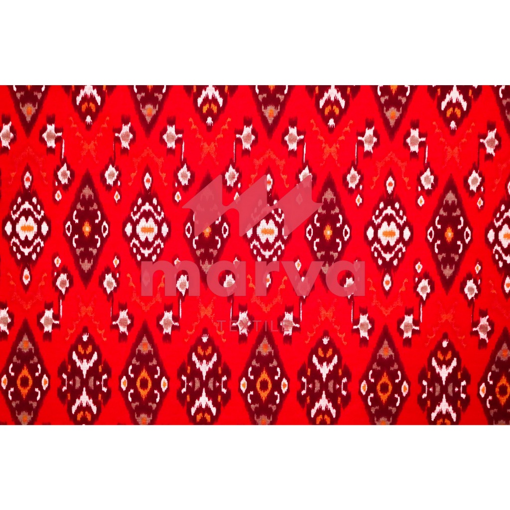 Kain Batik Meteran Premium Bahan 100% katun motif abstrak warna merah by Marva textile