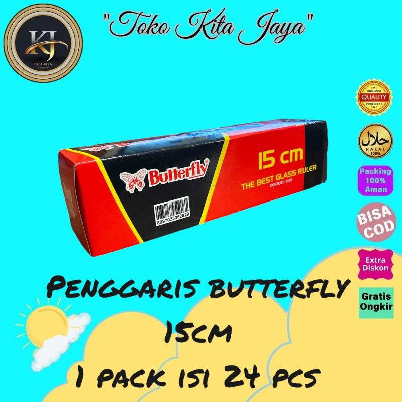 

Penggaris plastik butterfly 15cm