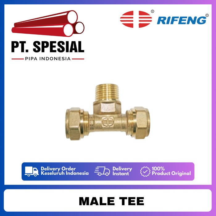 Tee Drat Luar Kuningan Rifeng  / T Drat Luar / TDL Pipa Air Panas Rifeng  - 03