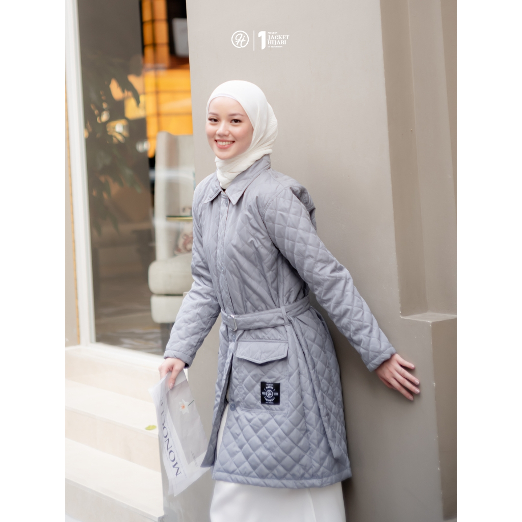 Hijacket Agnezia Medium Puffer Jaket Hijab Muslimah 50% Waterproof Windproof